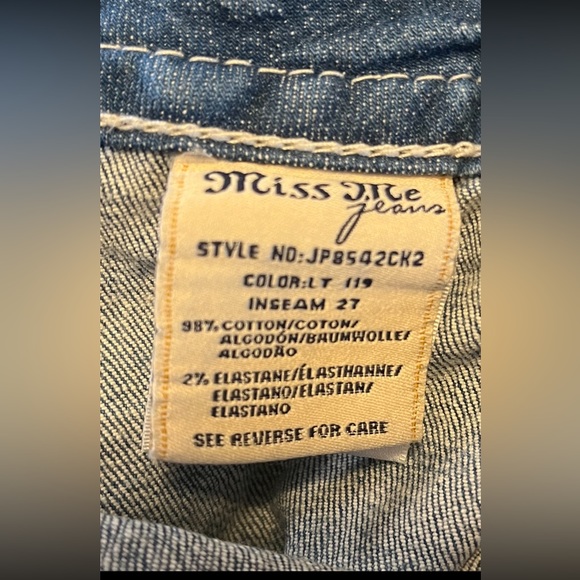 Miss Me brand jeans signature cuffed skinny style. Size 28. - Picture 7 of 7